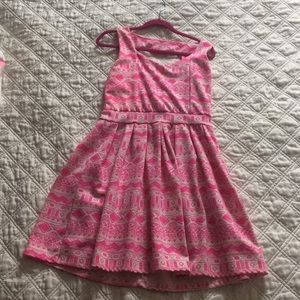 Cute pink patterned dress size 10/12